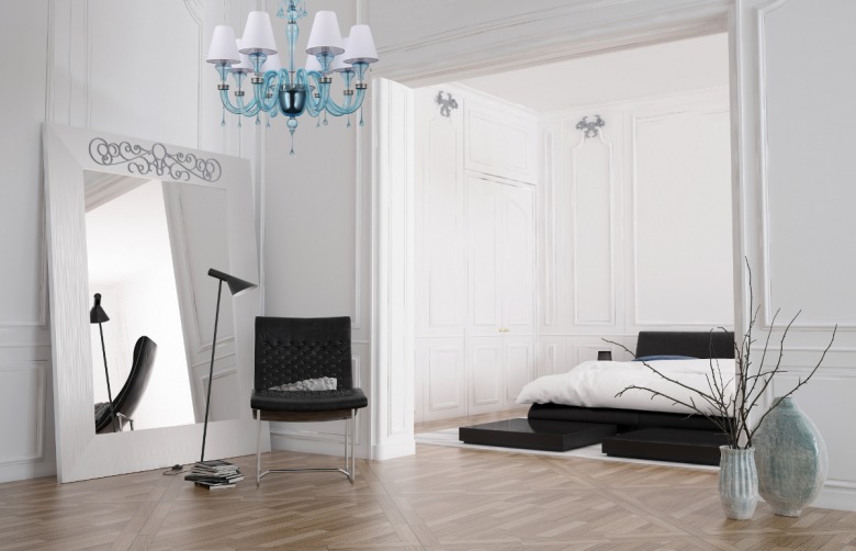 Sypialnia jest bardzo przestronna, a jej aranżacja utrzymana jedynie w dwóch kolorach, bieli oraz czerni. Elementem,...